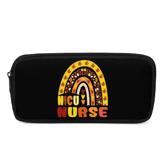 Rainbow Autumn NICU Nurse Maple Leaf Fall Vibes Pencil Cases