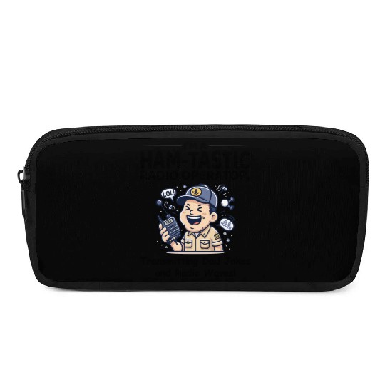 Happy Amateur Ham Radio Operator with Microphone Pencil Cases