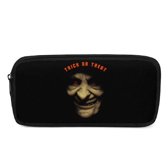 Trick Or Treat - Scary Halloween Old Witch Face Pencil Cases