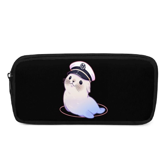 Seal Sailor Cap Boat Captain Cap Boating Seal Pencil Cases