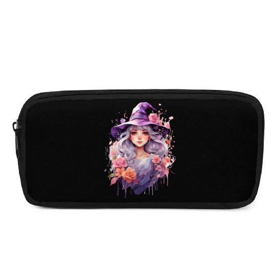 A cute multicolored witch print, fantasy girl. Pencil Cases