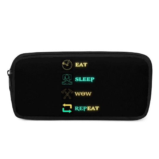 Gamer Life: Eat Sleep WOW Repeat Pencil Cases
