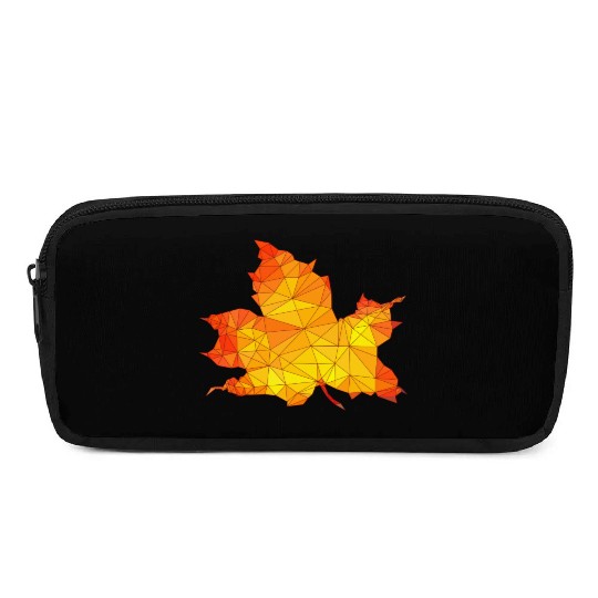 Polygonal Autumn Maple Tree Leaf Poly Art Pencil Cases