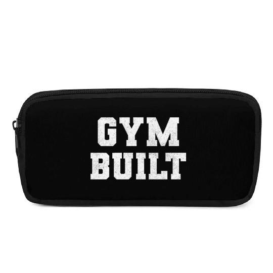 Gym Built White Typography Pencil Cases