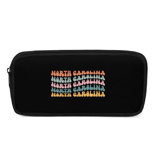 North Carolina State North Carolinian Pride Groovy Pencil Cases