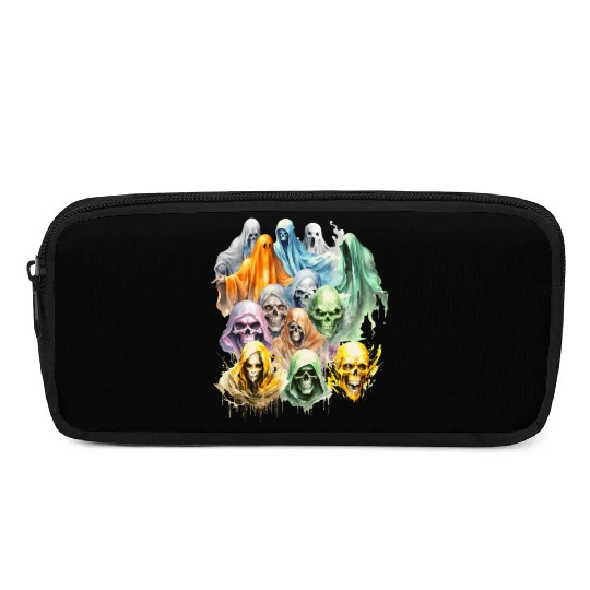 Scary Halloween Vintage Ghosts Skulls and Ghouls Pencil Cases