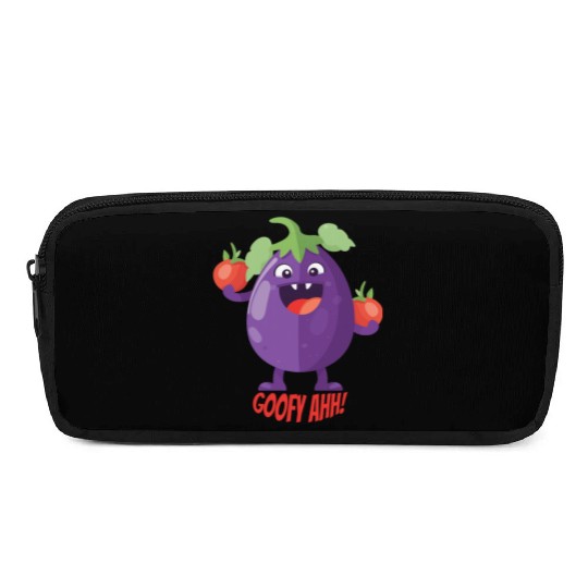 Eggplant Tomato Party Goofy Ahh Pencil Cases