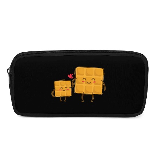 Waffle Mom with Waffle Child Dough Pastry Pencil Cases