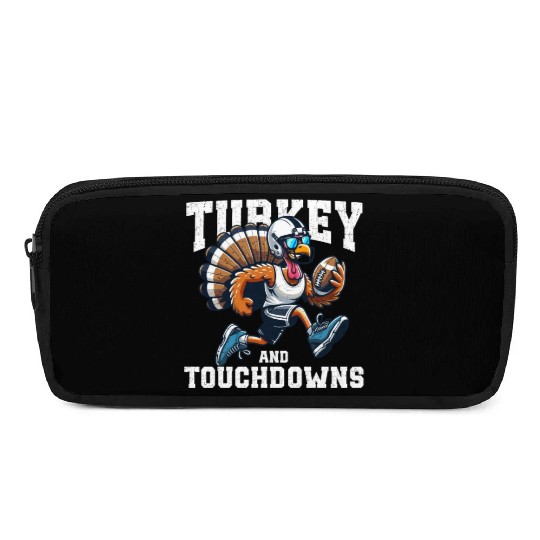 Turkey Touchdowns Football Thanksgiving Pencil Cases