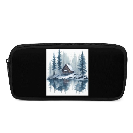 Winter cabin Pencil Cases