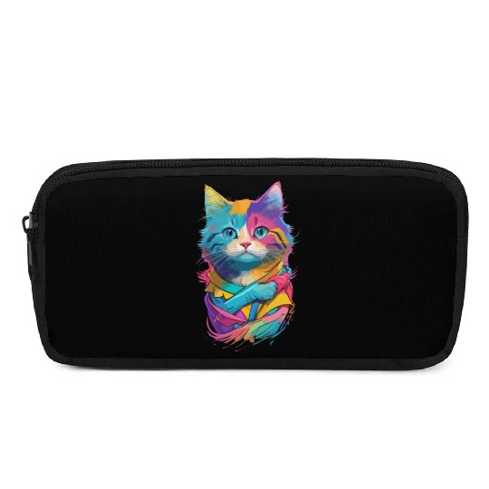 Colorful Cute cat for cat Lovers Pencil Cases