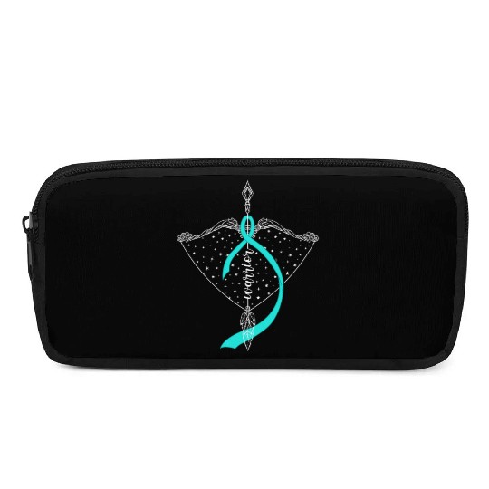 Warrior Bow Warrior Teal Ribbon Ovarian Cancer Pencil Cases