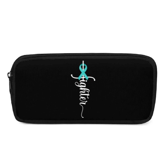 Fighter Christian Cross Warrior Ovarian Cancer Pencil Cases