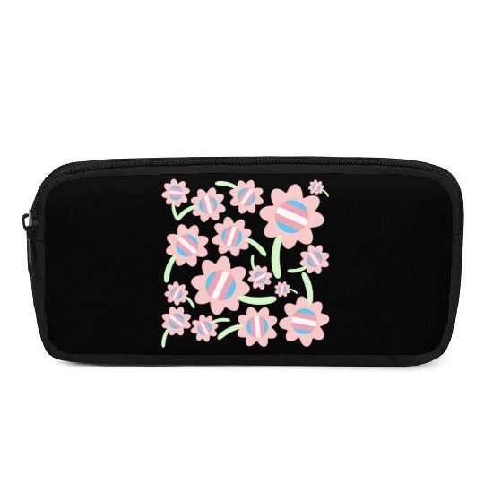Transgender Pride Flag Flower Pattern Pencil Cases
