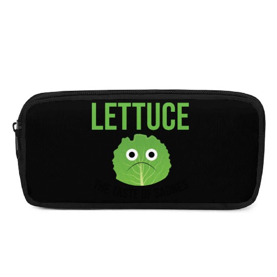 Lettuce The Taste of Sadness Funny Vegan Green FF Band Pencil Cases
