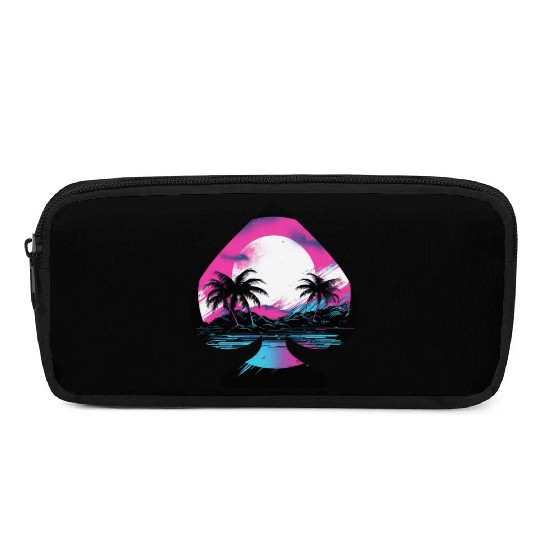 Tropical Synthwave Pencil Cases