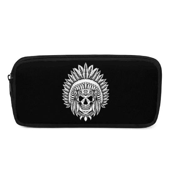 Indigenous Native American Skull Skull Head Pencil Cases
