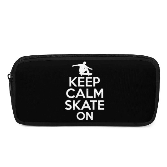 Keep Calm Skate On Skateboarding Skater Skateboard Pencil Cases
