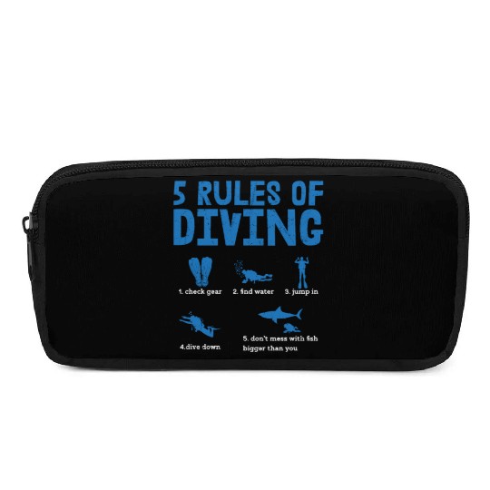 5 Rules Of Diving Scuba Diving Diver Pencil Cases