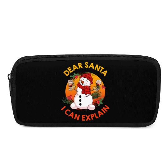 Schneemann Dear Santa I can Explain Funny Pencil Cases