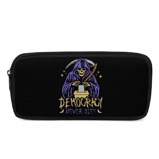 Democracy Never Dies Spooky Halloween Voting Meme Pencil Cases