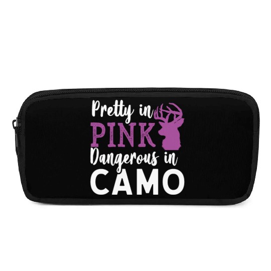 Pretty in Pink Dangerous in Camo Hunter Girl Pencil Cases