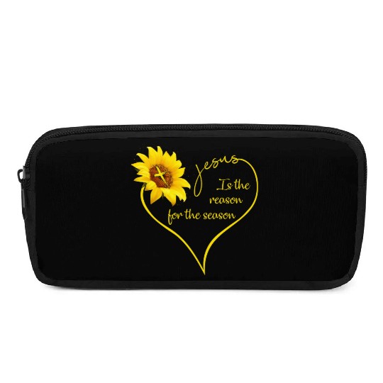 Sunflower Jesus Is The Reason For The Season Pencil Cases