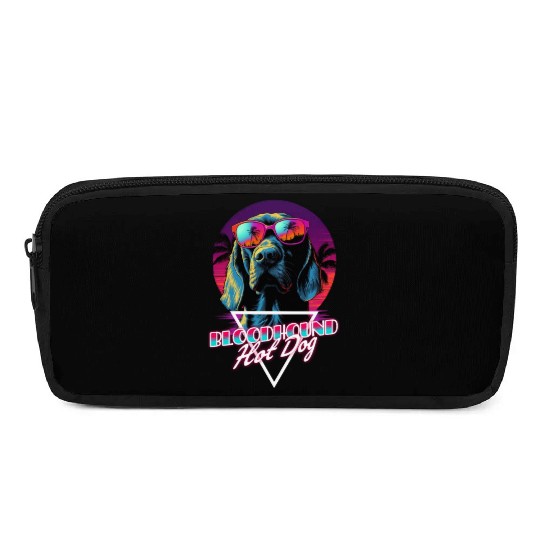Retro Wave Bloodhound Hot Dog Pencil Cases