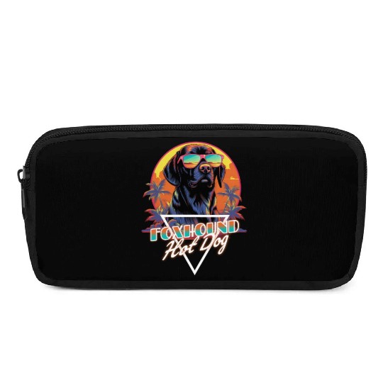 Retro Wave Foxhound Hot Dog Pencil Cases
