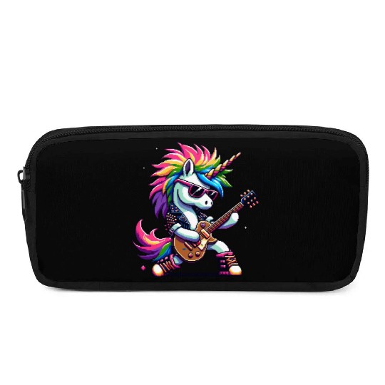 Pixel Punk Rock Unicorn Pencil Cases