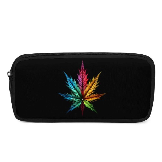 Spectrum Splendor: The Vivid Leaf Pencil Cases
