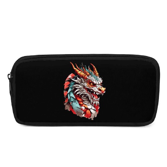Chinese Dragon Head Pencil Cases design
