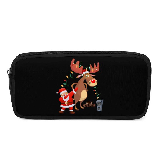 Christmas Lights Dabbing Santa Dancing Rudolph Pencil Cases