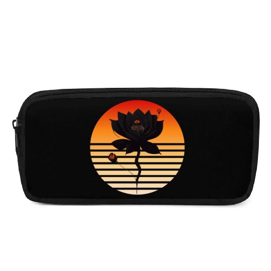 Black rose with sunset colors Pencil Cases