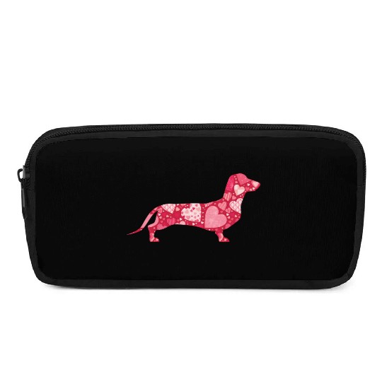 Dachshund Dog Day Love He Pattern Puppy Pencil Cases