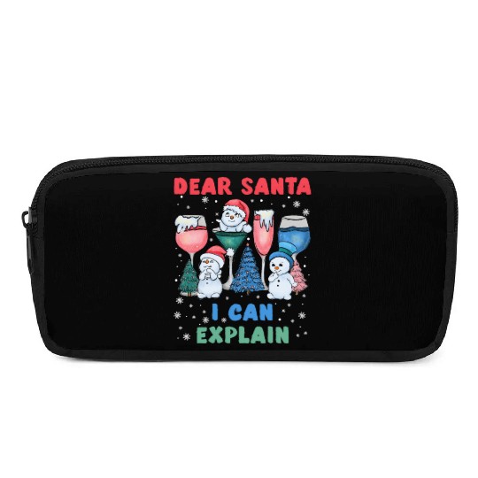 Schneemann Dear Santa I can Explain Funny Pencil Cases