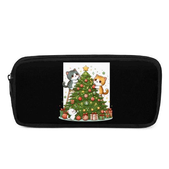 Kittens decorate a Christmas tree Pencil Cases