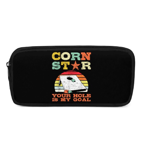 Corn Star Your Hole is My Goal Vintage Cornhole Pencil Cases