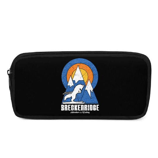 Retro Breckenridge Ski White Fox Pencil Cases