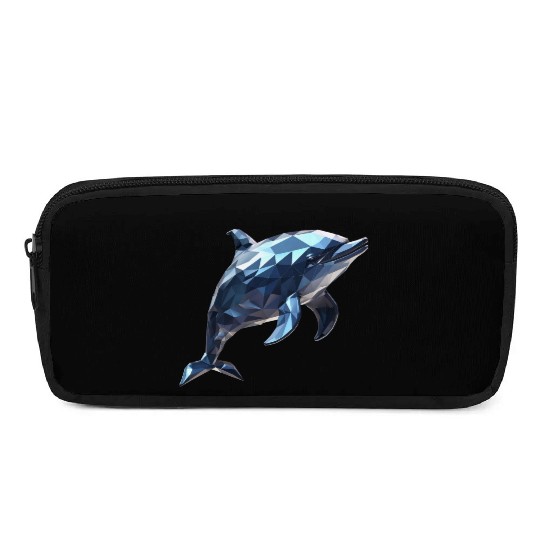 Geometric Style Dolphin Pencil Cases