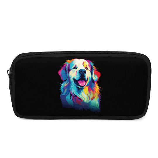 Watercolor Colorful Great Pyrenees Pencil Cases