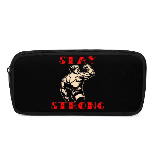 Stay Strong Him Her ©WhiteTigerLLC.Com LIKE US Pencil Cases