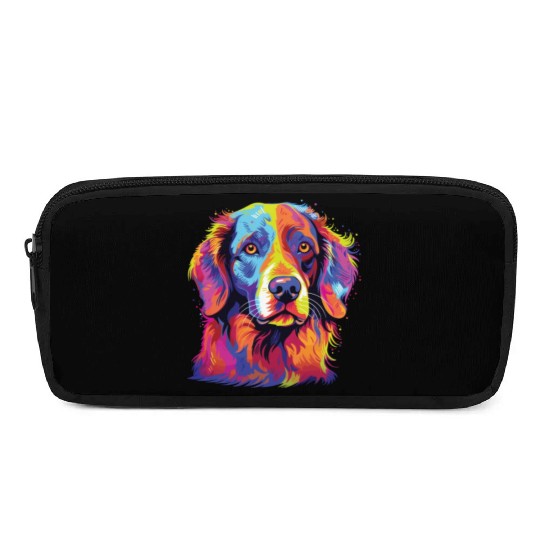 Watercolor Colorful Brittany Spaniel Pencil Cases