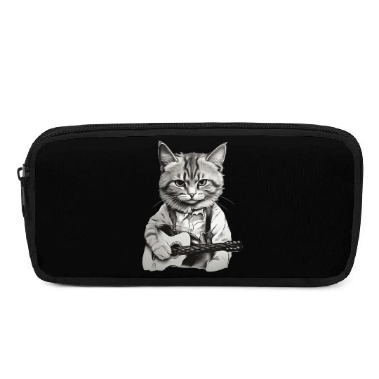 Cat playing guitar - Rock cat Pencil Cases