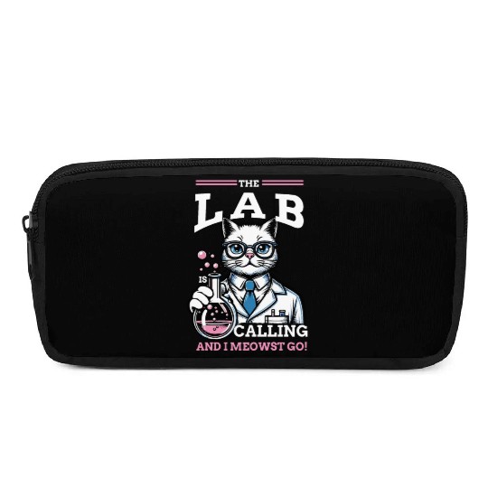 Girls Lab Calling Science Funny Lab Cat Laboratory Pencil Cases