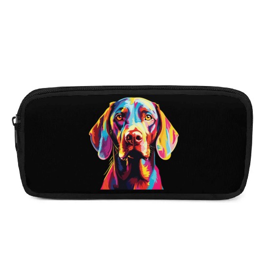 Watercolor Colorful Vizsla Pencil Cases