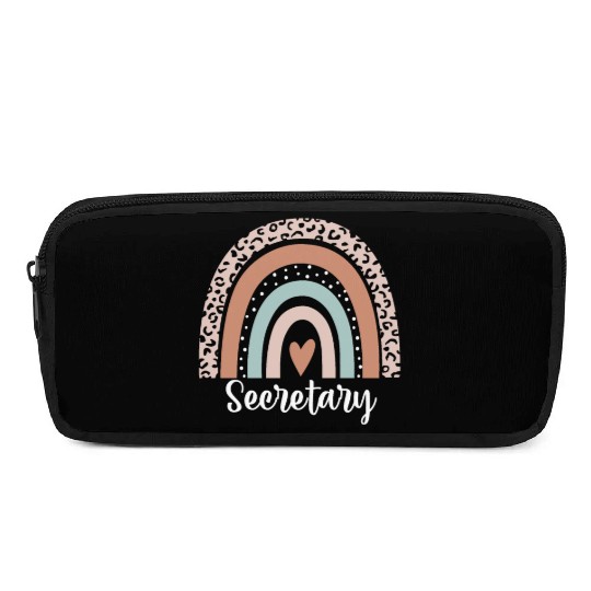 Secretary Rainbow Leopard Funny Secretary Pencil Cases