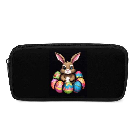 Easter Bunny Rabbit Colorful Eggs Easter Egg Hunt Pencil Cases