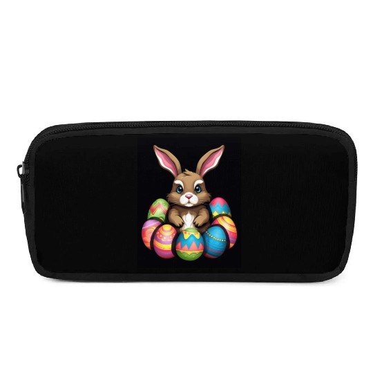 Easter Bunny Rabbit Colorful Eggs Easter Egg Hunt Pencil Cases