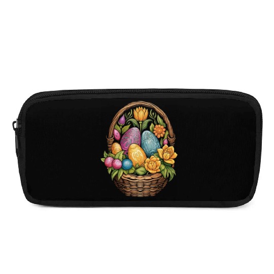 Easter Day Easter Egg Basket Mandala Art Egg Hunt Pencil Cases